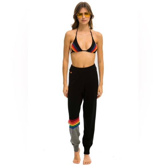 AVIATOR NATION Women’s  7 Stripe Rainbow Sweatpants/Joggers | RARE!! | PRELOVED! - Picture 15 of 15